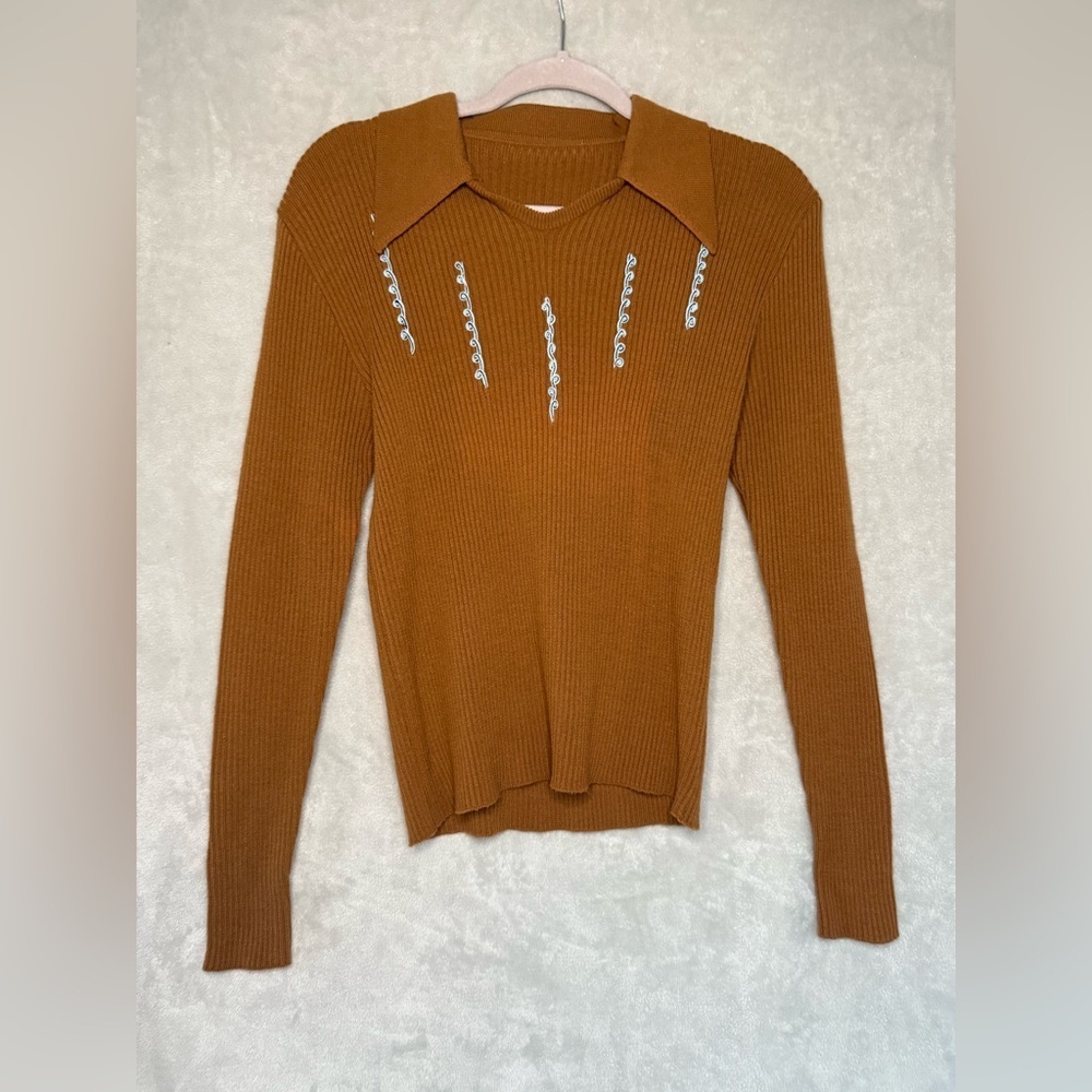 Vintage Western Brown Ribbed Sweater - Picture 4 of 4